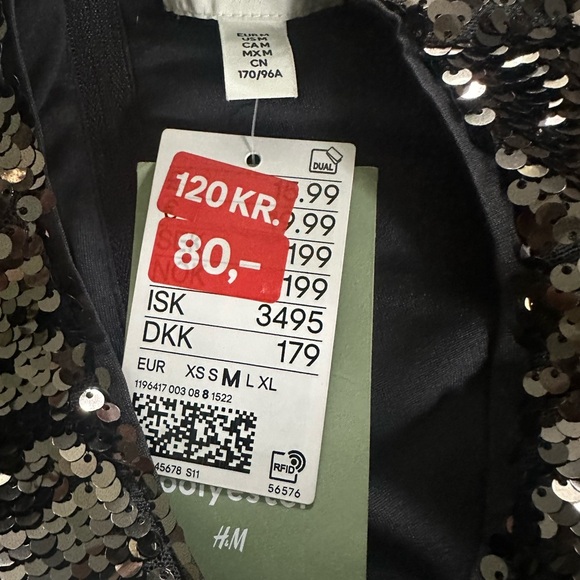 H&M NWT Sequin Cropped Tank - M - Picture 5 of 5